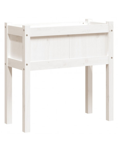 Fioriera da Giardino con Gambe Bianca 70x31x70 cm Massello Pino