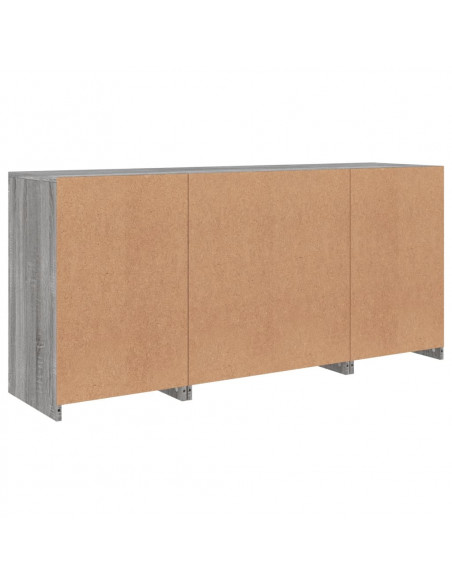 Credenza con Luci LED Grigio Sonoma 142,5x37x67 cm