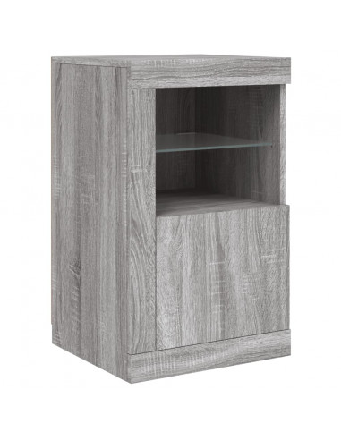 Credenza con Luci LED Grigio Sonoma 142,5x37x67 cm
