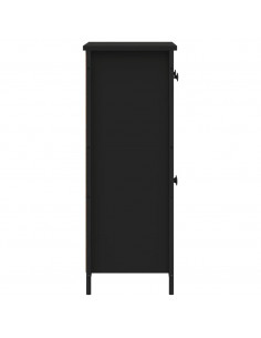 Credenza Nera 70x30x80 cm in Legno Multistrato 2