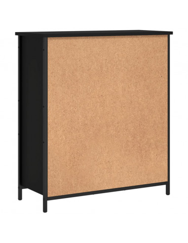 Credenza Nera 70x30x80 cm in Legno Multistrato