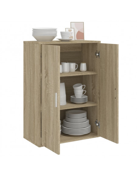 Credenza Rovere Sonoma 60x31x84 cm in Legno Multistrato