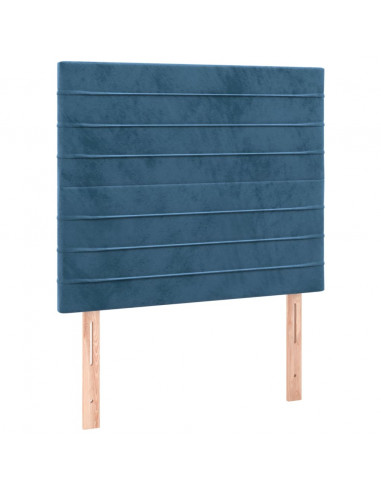 Giroletto a Molle con Materasso Blu Scuro 100x200 cm in Velluto