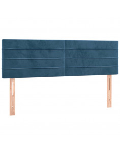 Giroletto a Molle con Materasso Blu Scuro 140x190 cm in Velluto 2