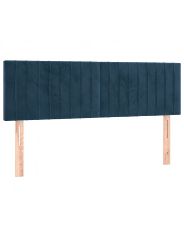 Giroletto a Molle con Materasso Blu Scuro 140x190 cm in Velluto