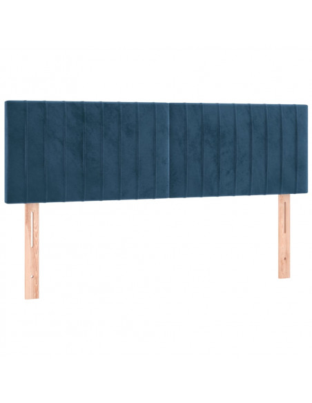 Giroletto a Molle con Materasso Blu Scuro 140x190 cm in Velluto
