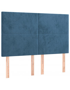 Giroletto a Molle con Materasso Blu Scuro 140x190 cm in Velluto