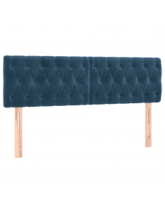 Giroletto a Molle con Materasso Blu Scuro 140x190 cm in Velluto