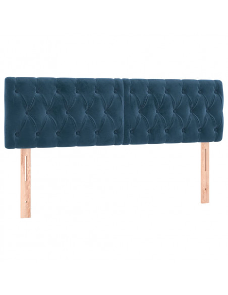 Giroletto a Molle con Materasso Blu Scuro 140x190 cm in Velluto