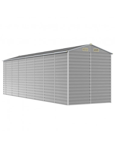 Capanno da Giardino Grigio Chiaro 191x640x198cm Acciaio Zincato