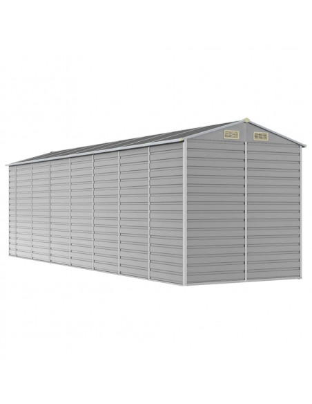Capanno da Giardino Grigio Chiaro 191x640x198cm Acciaio Zincato