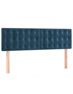 Giroletto a Molle con Materasso Blu Scuro 140x190 cm in Velluto