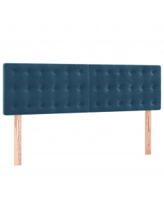 Giroletto a Molle con Materasso Blu Scuro 140x190 cm in Velluto 2