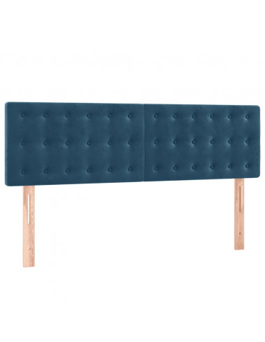 Giroletto a Molle con Materasso Blu Scuro 140x190 cm in Velluto