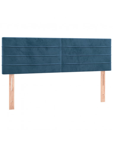 Giroletto a Molle con Materasso Blu Scuro 140x200 cm in Velluto