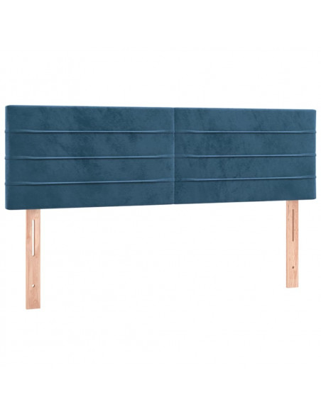 Giroletto a Molle con Materasso Blu Scuro 140x200 cm in Velluto