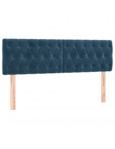 Giroletto a Molle con Materasso Blu Scuro 140x200 cm in Velluto 2