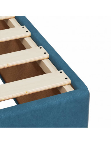 Giroletto a Molle con Materasso Blu Scuro 140x200 cm in Velluto