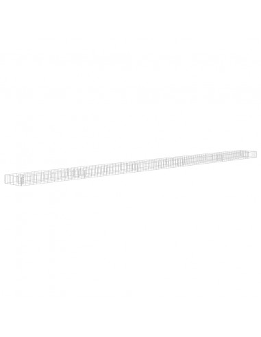 Gabbione Letto Rialzato in Acciaio Zincato 450x30x10 cm