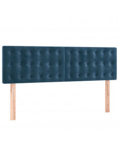 Giroletto a Molle con Materasso Blu Scuro 140x200 cm in Velluto 2