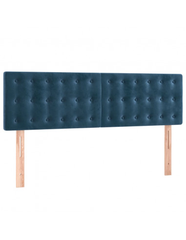 Giroletto a Molle con Materasso Blu Scuro 140x200 cm in Velluto