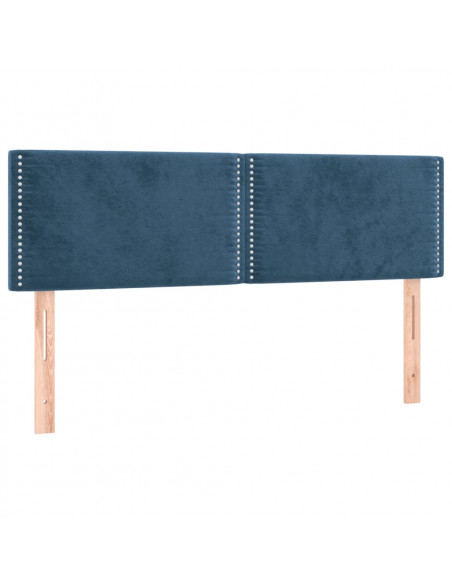 Giroletto a Molle con Materasso Blu Scuro 140x200 cm in Velluto