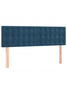 Giroletto a Molle con Materasso Blu Scuro 140x200 cm in Velluto 2