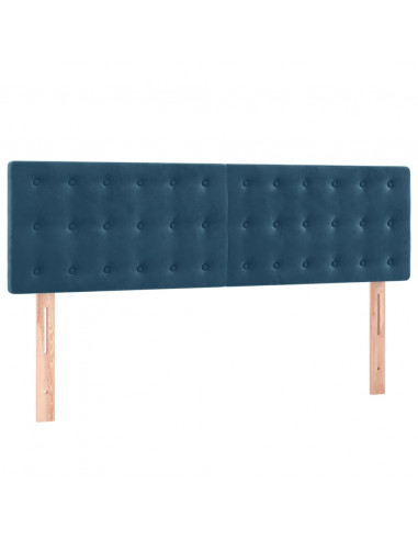 Giroletto a Molle con Materasso Blu Scuro 140x200 cm in Velluto