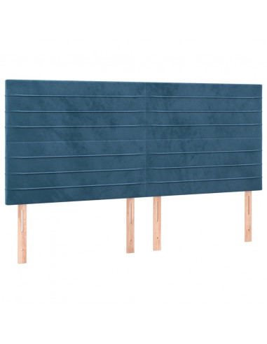 Giroletto a Molle con Materasso Blu Scuro 160x200 cm in Velluto