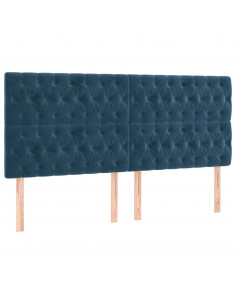 Giroletto a Molle con Materasso Blu Scuro 200x200 cm in Velluto 2