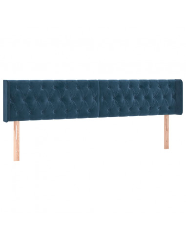 Giroletto a Molle con Materasso Blu Scuro 200x200 cm in Velluto