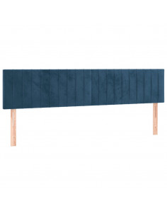 Giroletto a Molle con Materasso Blu Scuro 200x200 cm in Velluto