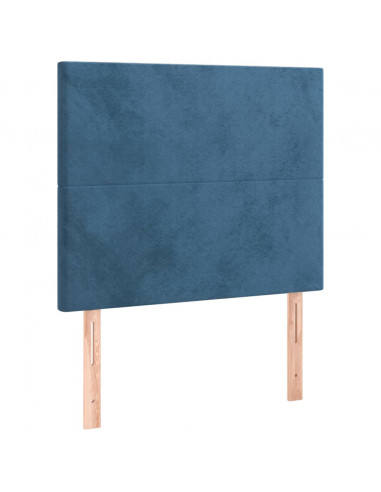 Giroletto a Molle con Materasso Blu Scuro 80x200 cm in Velluto