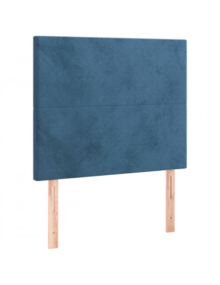 Giroletto a Molle con Materasso Blu Scuro 80x200 cm in Velluto