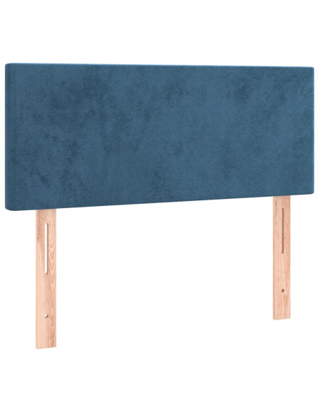 Giroletto a Molle con Materasso Blu Scuro 80x200 cm in Velluto