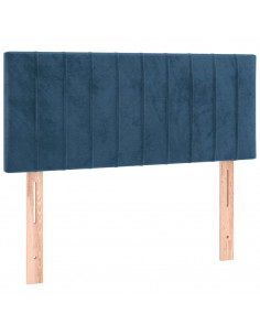 Giroletto a Molle con Materasso Blu Scuro 90x190 cm in Velluto