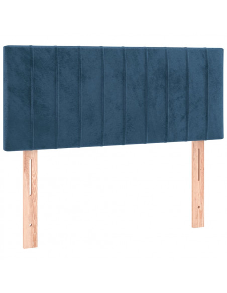 Giroletto a Molle con Materasso Blu Scuro 90x190 cm in Velluto