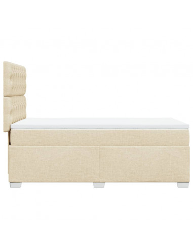 Giroletto a Molle con Materasso Crema 100x200 cm in Tessuto