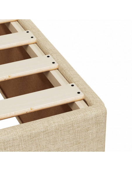 Giroletto a Molle con Materasso Crema 120x190 cm in Tessuto