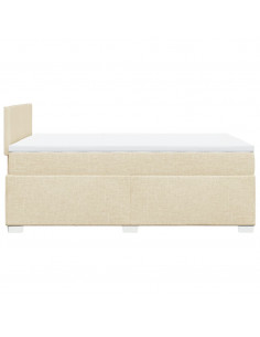 Giroletto a Molle con Materasso Crema 120x190 cm in Tessuto 2