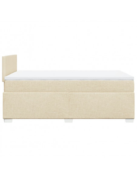 Giroletto a Molle con Materasso Crema 120x190 cm in Tessuto