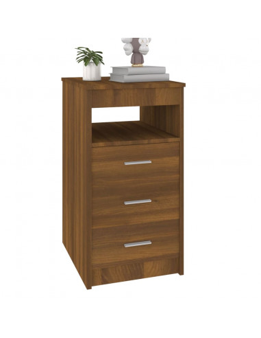Cassettiera Rovere Marrone 40x50x76 cm in Legno Multistrato