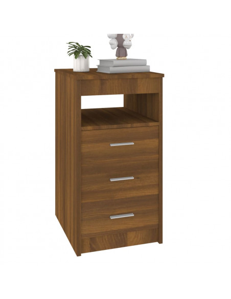 Cassettiera Rovere Marrone 40x50x76 cm in Legno Multistrato
