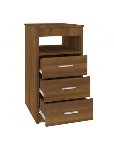 Cassettiera Rovere Marrone 40x50x76 cm in Legno Multistrato
