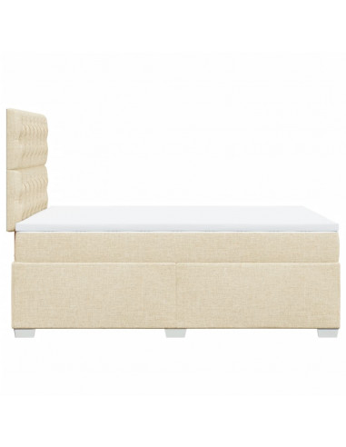 Giroletto a Molle con Materasso Crema 120x200 cm in Tessuto