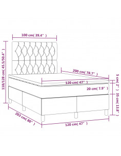 Giroletto a Molle con Materasso Crema 120x200 cm in Tessuto 2
