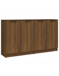 Credenze 2 pz Rovere Marrone 60x30x70 cm in Legno Multistrato 2