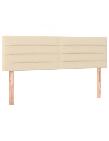 Giroletto a Molle con Materasso Crema 140x19 cm in Tessuto