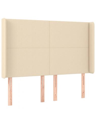 Giroletto a Molle con Materasso Crema 140x19 cm in Tessuto