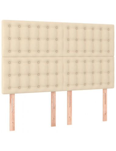 Giroletto a Molle con Materasso Crema 140x19 cm in Tessuto